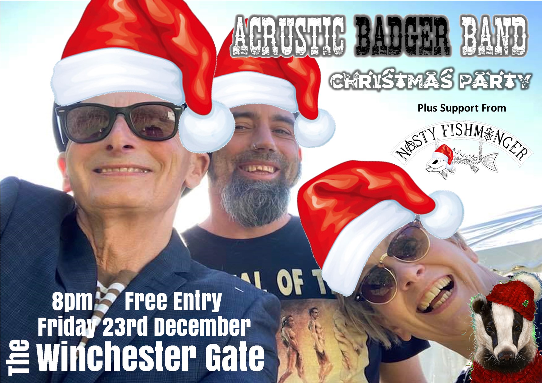 ACRUSTIC BADGER BAND + Nasty Fishmonger – XMAS BALL