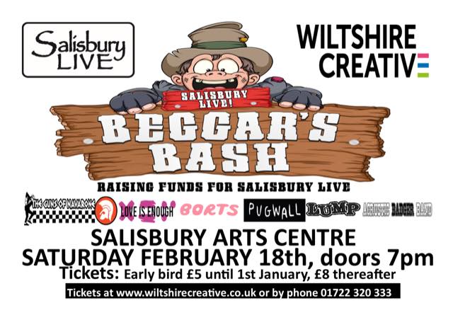 The Beggars Bash - Salisbury Live 2023 Fundraiser - LUMP + The Acrustic Badger Band + Pugwall + Borts + Love Is Enough + The Guns of Navarone