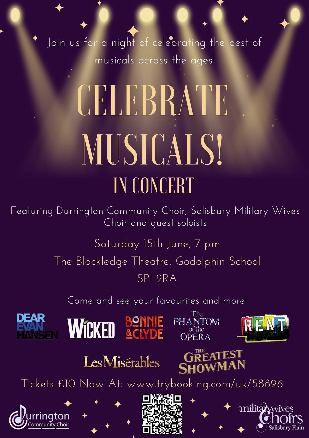 CELEBRATE MUSICALS! in concert: Durrington Community Choir + Salisbury Military Wives Choir and guest soloists