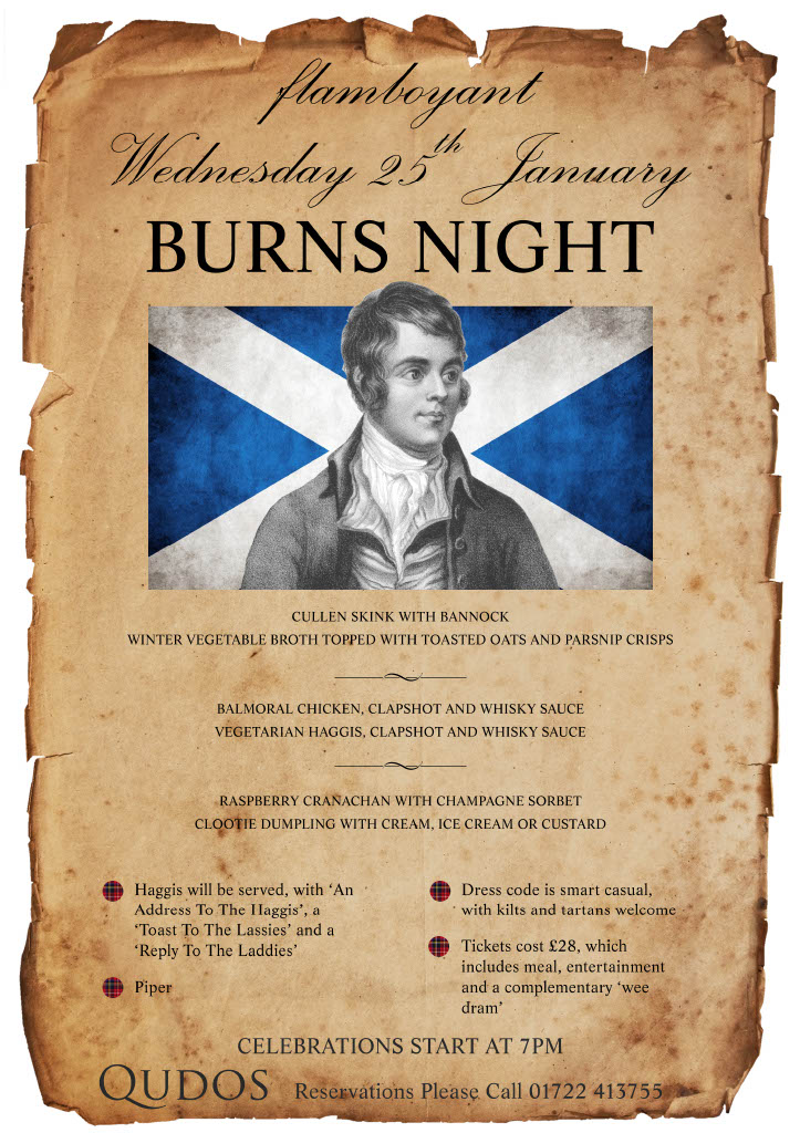 Burns Night Party with a real piper and Scottish music.