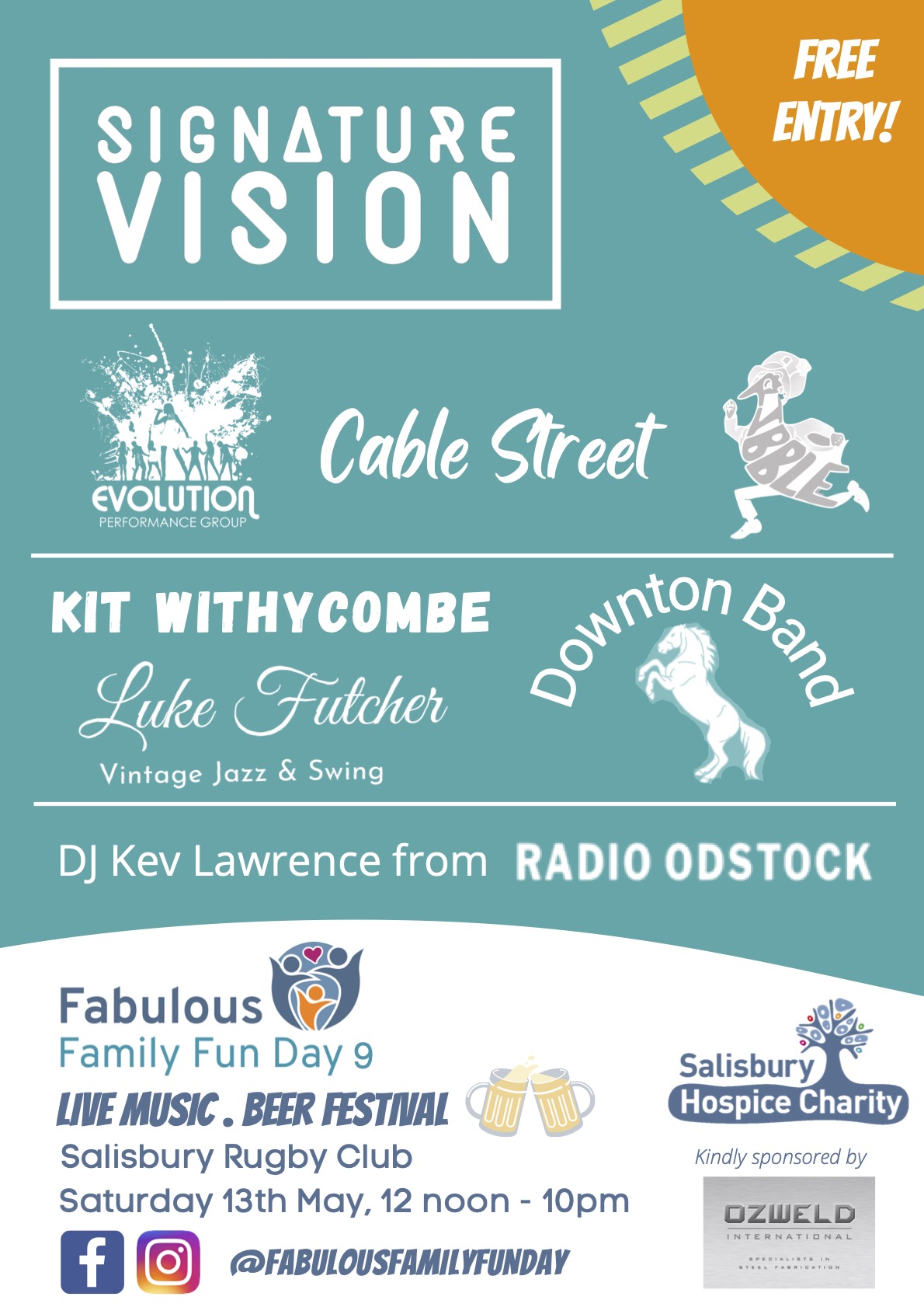 Fabulous Family Fun Day 9: DJ Kev from Radio Odstock + Downton Brass Band + Kit Withycombe + Luke Futcher + Evolution Choir + Cable Street + Ribble + Signature Vision