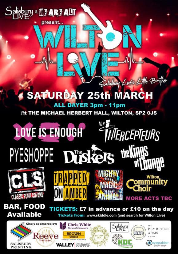 Wilton Live: Love Is Enough + The Intercepteurs + Pyeshoppe + The Duskers + Kings of Lounge + Trapped on Amber + Cressers Last Stand + Mighty Magic Animal