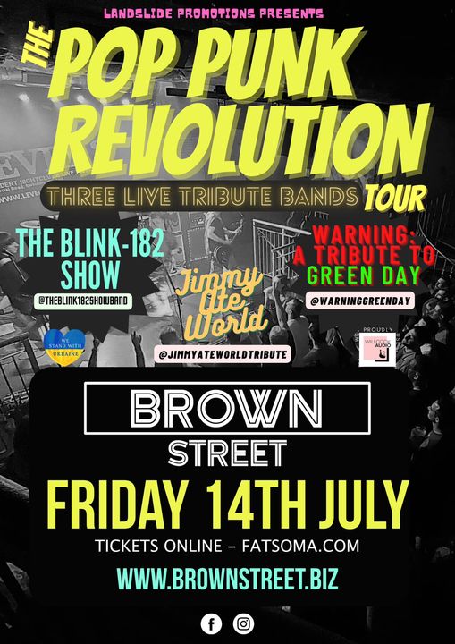 The Pop Punk Revolution 2023 Tour: THE BLINK 182 SHOW + WARNING - A TRIBUTE TO GREEN DAY + JIMMY ATE WORLD