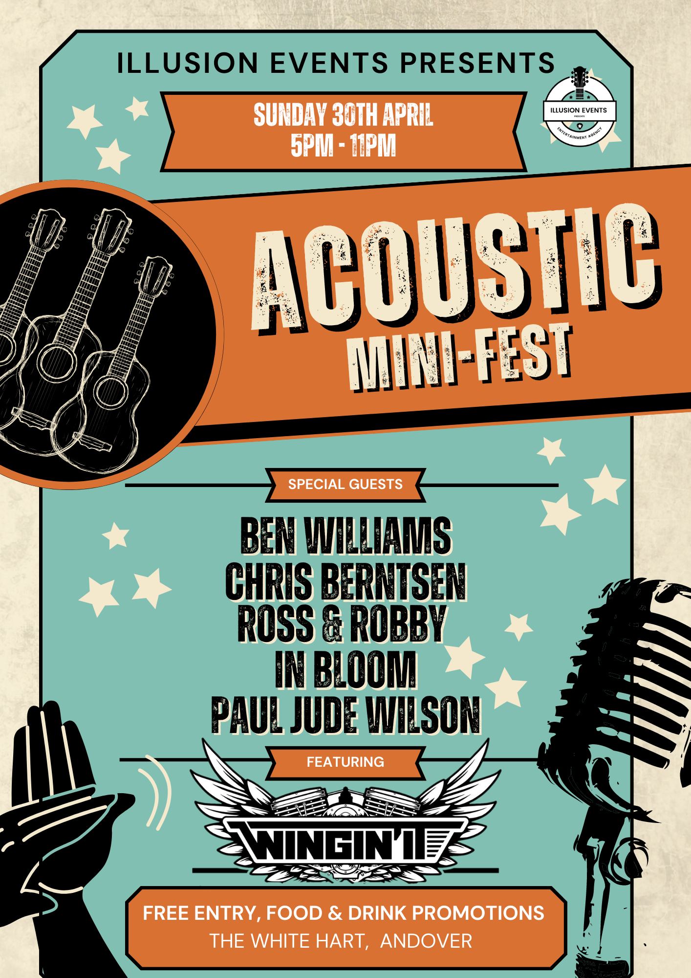 Acoustic Mini-Fest: Ben Williams + Chris Berntsen + Ross & Robby + In Bloom + Paul Jude Wilson + WINGIN' IT