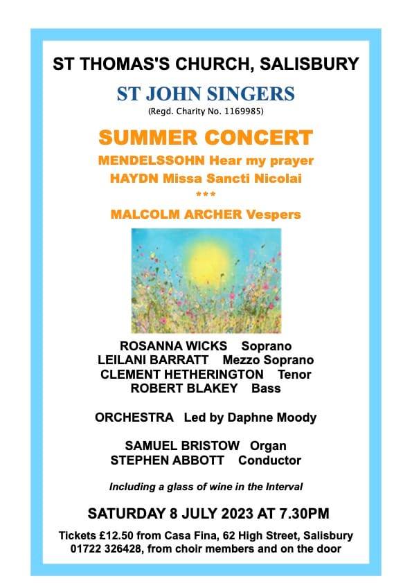 St John Singers: Summer Concert