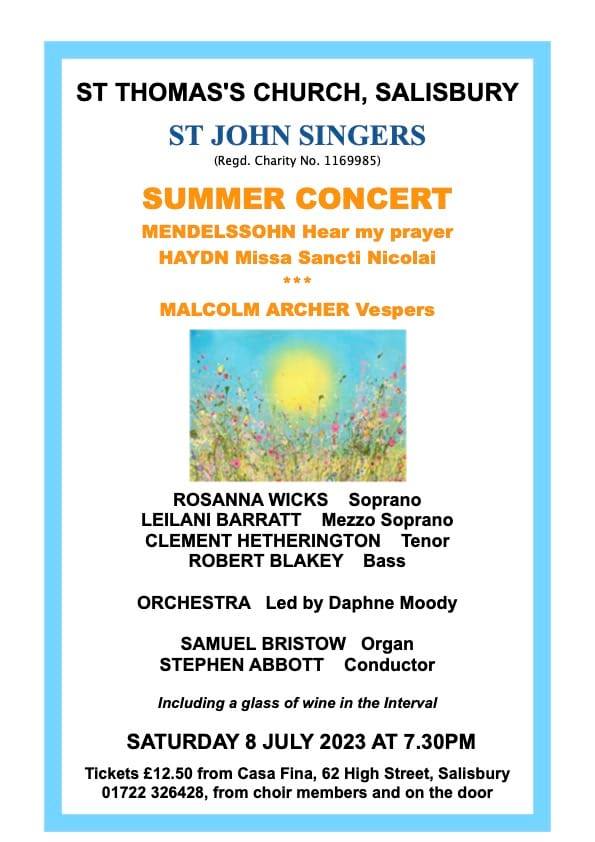 St John Singers: Summer Concert