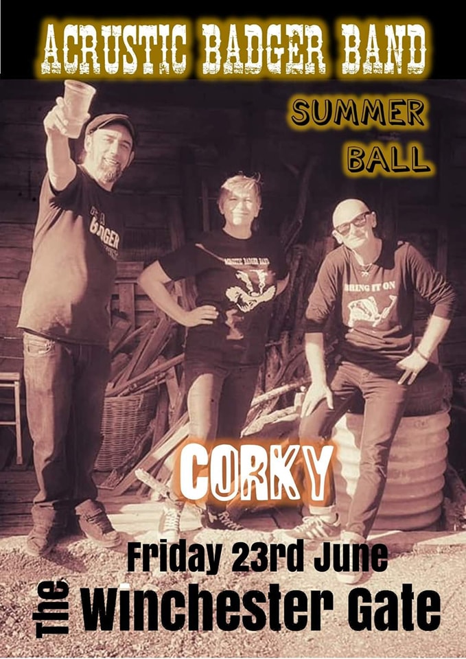 BADGER’S SUMMER BALL: Acrustic Badger Band + Corky + Dorset Phil