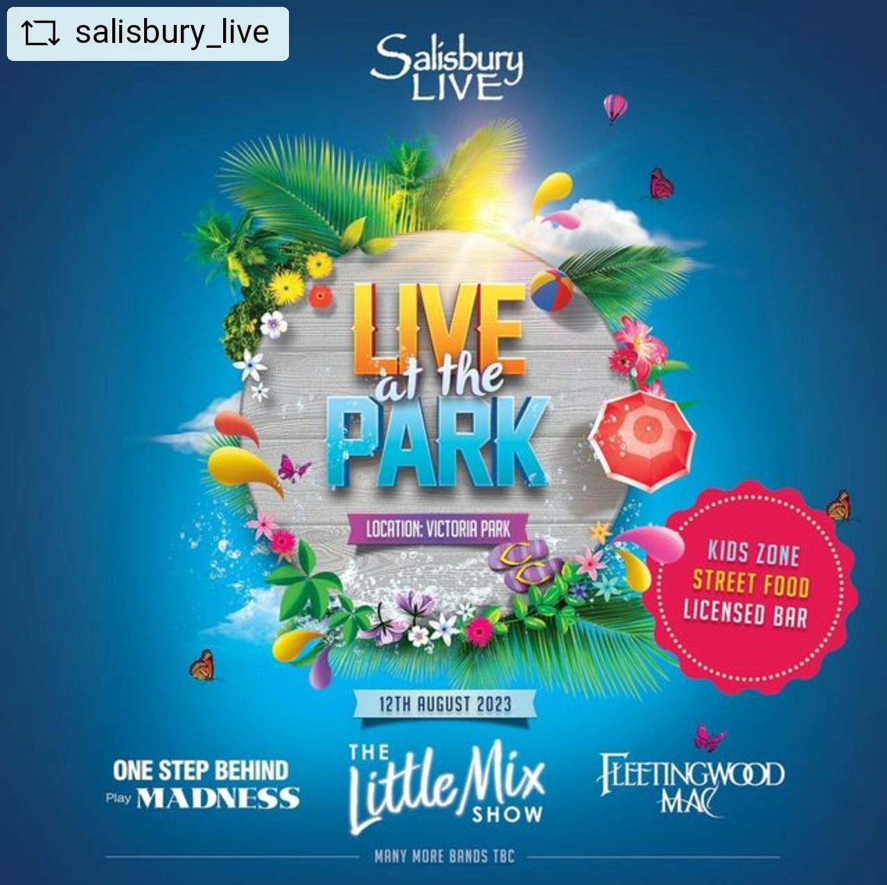 Salisbury Live - Live at the Park: ONE STEP BEYOND + The Little Mix Show + Fleetingwood Mac + HP & The Reggae Source + Corellian + The Helmets + Black Iris + Brodie Risby