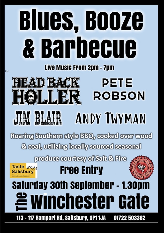 Blues, Booze and BBQ: Head Back Holler + Pete Robson + Jim Blair + Andy Twyman