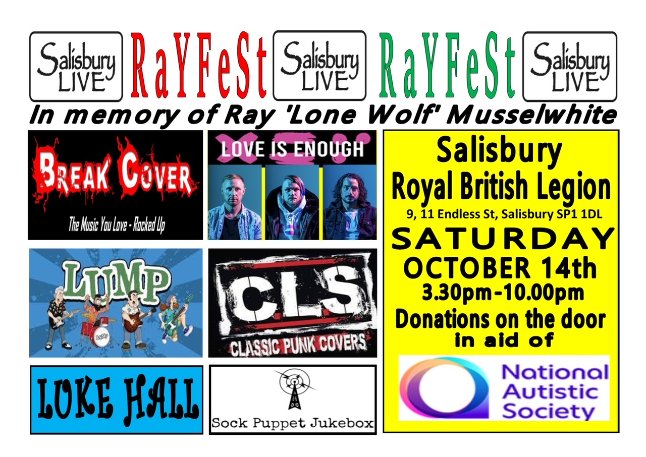 Salisbury Live presents RAY FEST with Break Cover + Love Is Enough + LUMP + CLS + Luke Hall + Sock Puppet Jukebox
