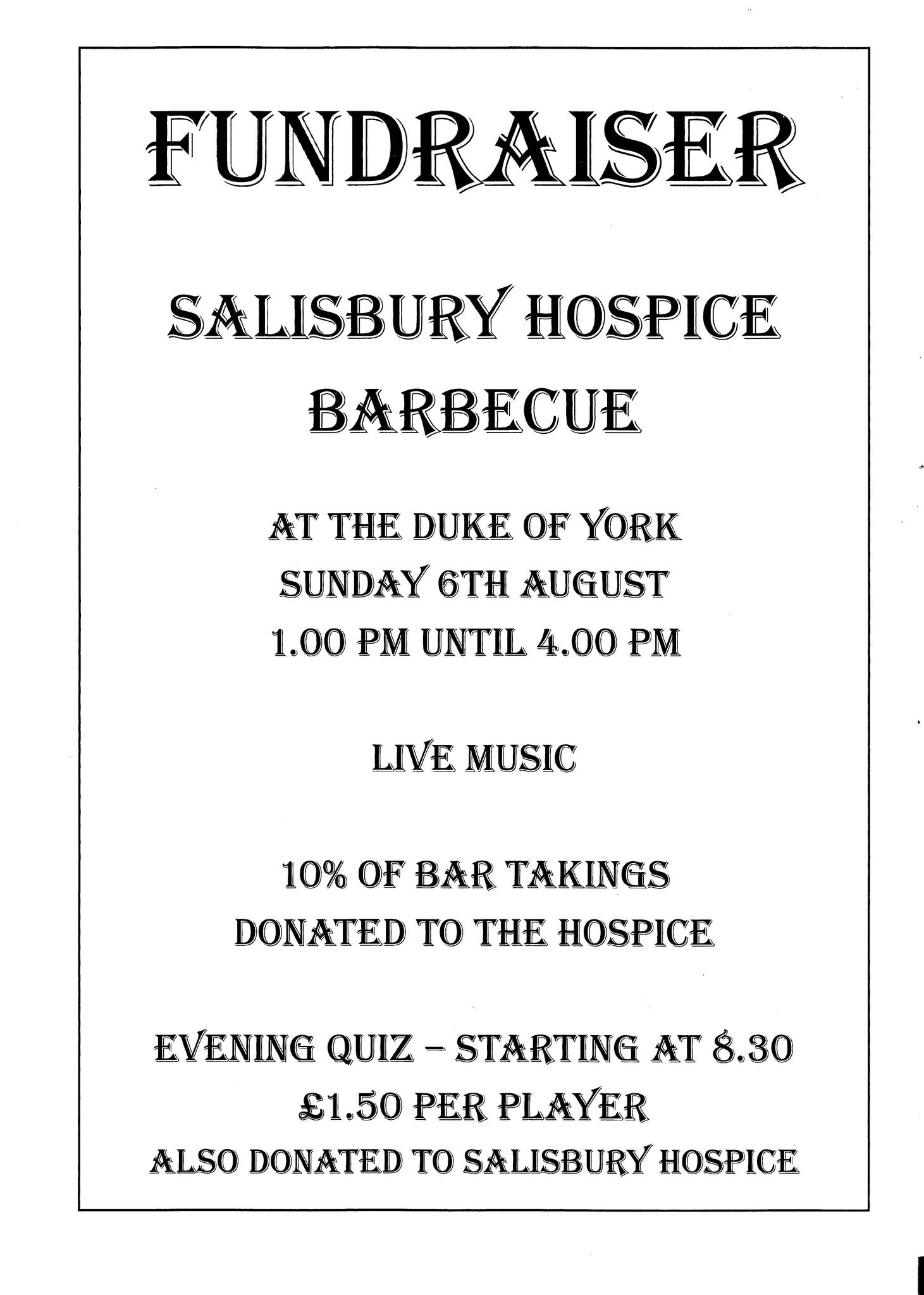 Salisbury Hospice Fundraiser with live music from PETE DONNELLY
