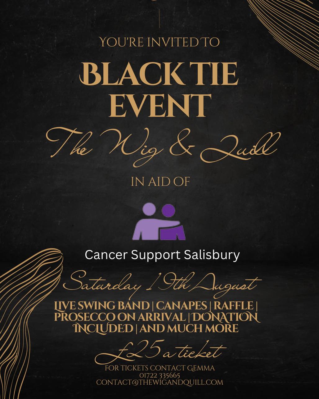 Black Tie Event in aid of Cancel Support Salisbury - Live Swing Band