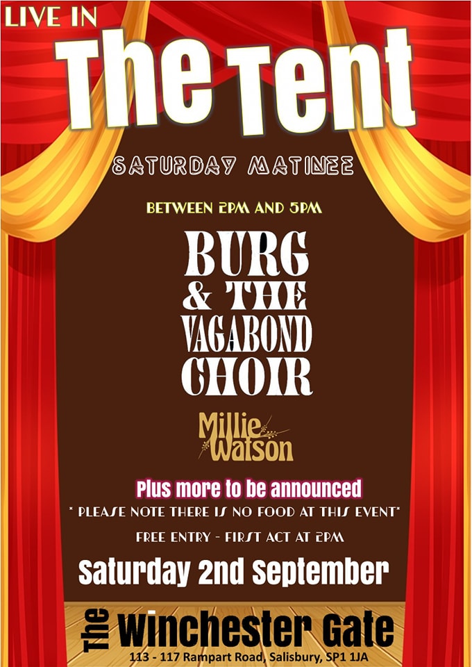 Live in the Tent: Burg & The Vagabond Choir + Millie Watson + more