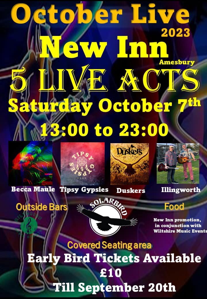 October Live 2023: Becca Maule + Tipsy Gypsies + Duskers + Illingworth + Solarbird