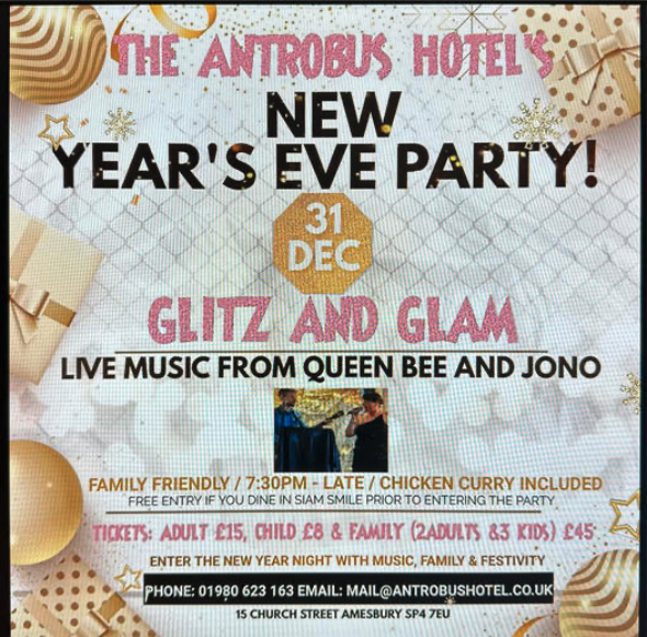NYE party with live music from QUEEN BEE and JONO