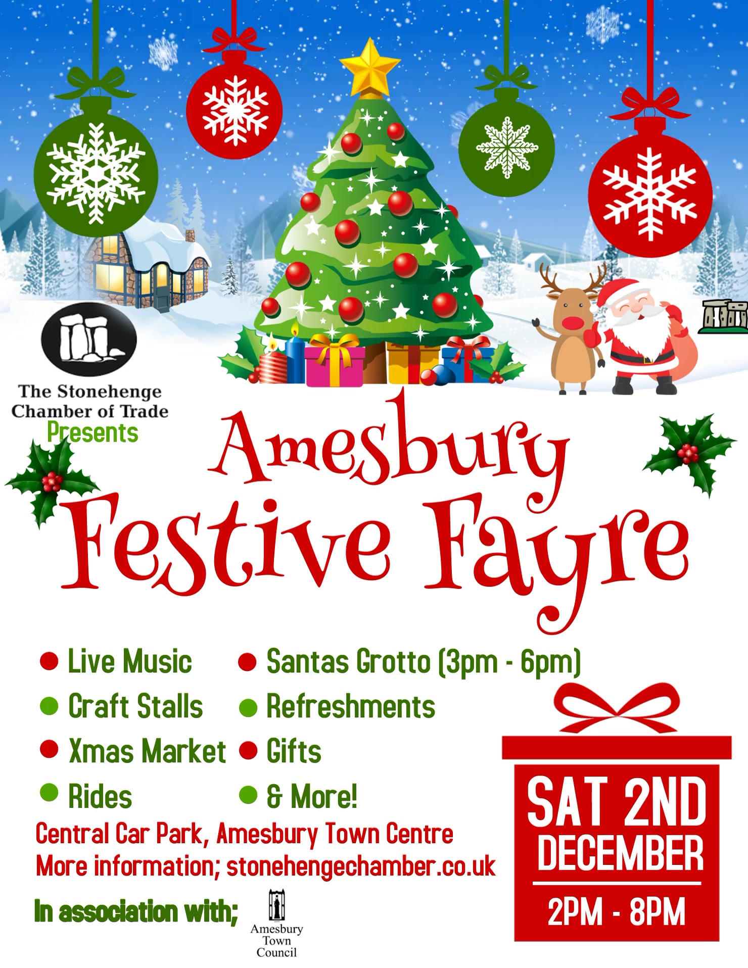 Amesbury Festive Fayre with live music from TOTAL RECALL