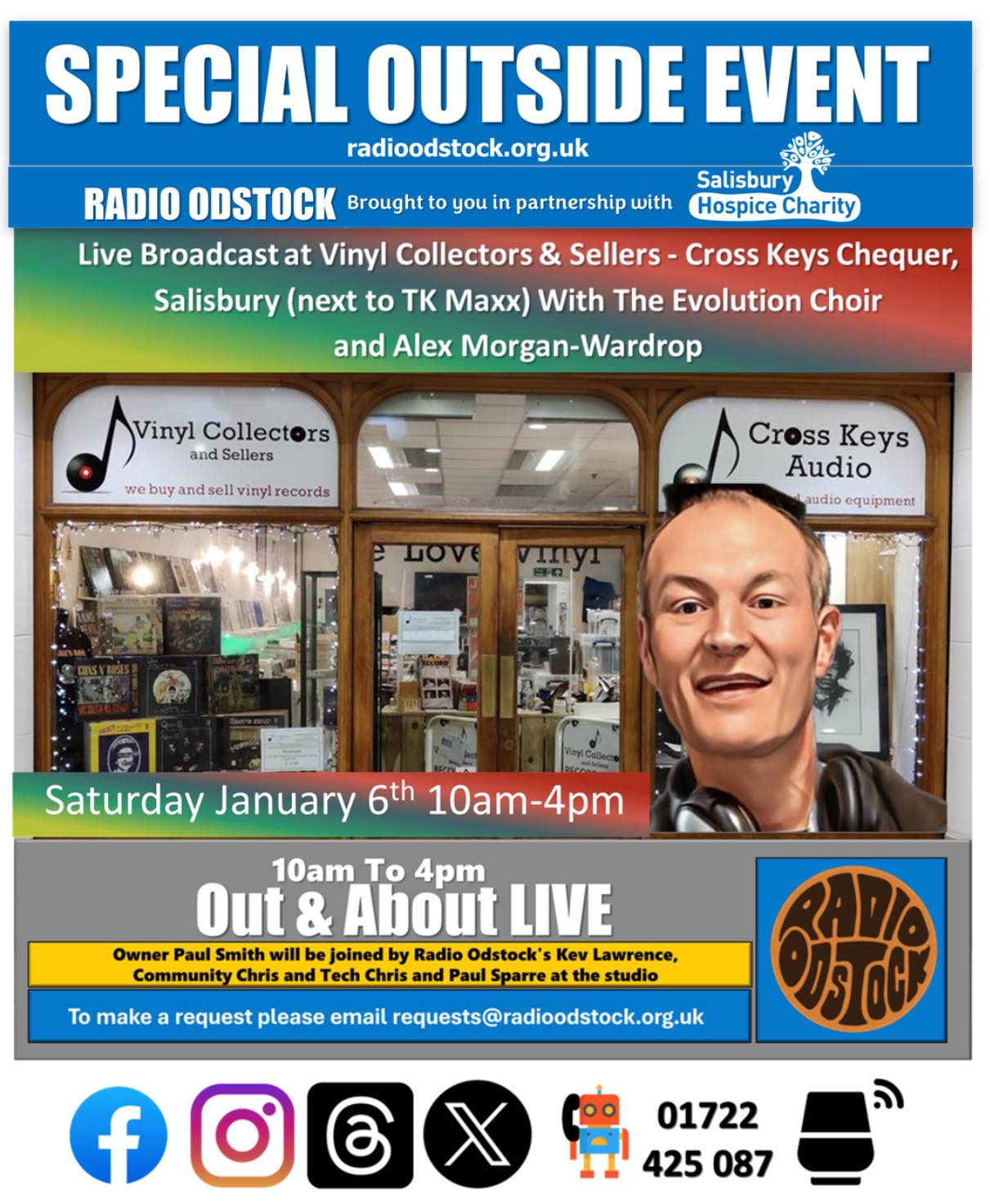 Radio Odstock live broadcast at Vinyl Collectors & Sellers with the Evolution Choir and Alex Morgan-Wardrop