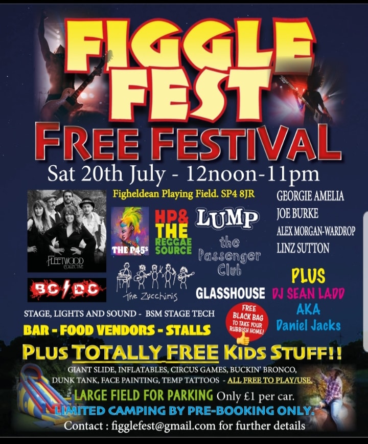 Figgle Fest: Fleetwood Collective + LUMP + Glasshouse + The Zucchinis + BC/DC (Break Cover plays AC/DC) + HP & The Reggae Source + Passenger Club + Joe Burke + Georgie Amelia + Alex Morgan-Wardrop + Linz Sutton + The P45s + Evolution Choir + DJ Sean Ladd