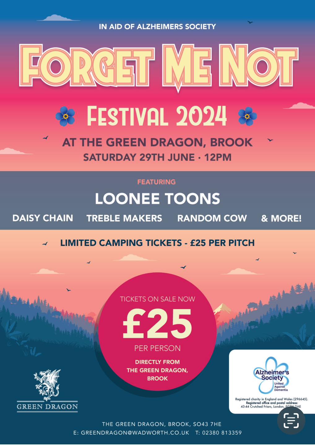 The Alzheimer&#039;s Society Forget-Me-Not Charity Festival with THE TREBLEMAKERS + Loonee Toons + Daisy Chain + Random Cow + more