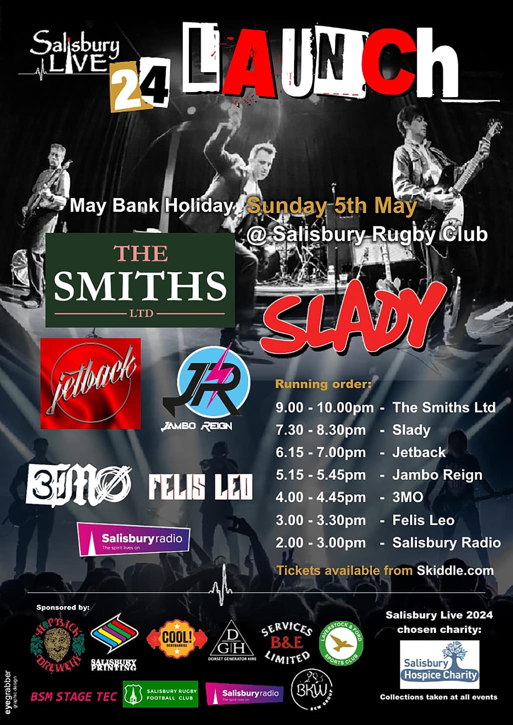 Salisbury Live Launch Event: The Smiths Ltd + Slady + Jetback + Jambo Reign + 3MO + Felis Leo + Salisbury Radio