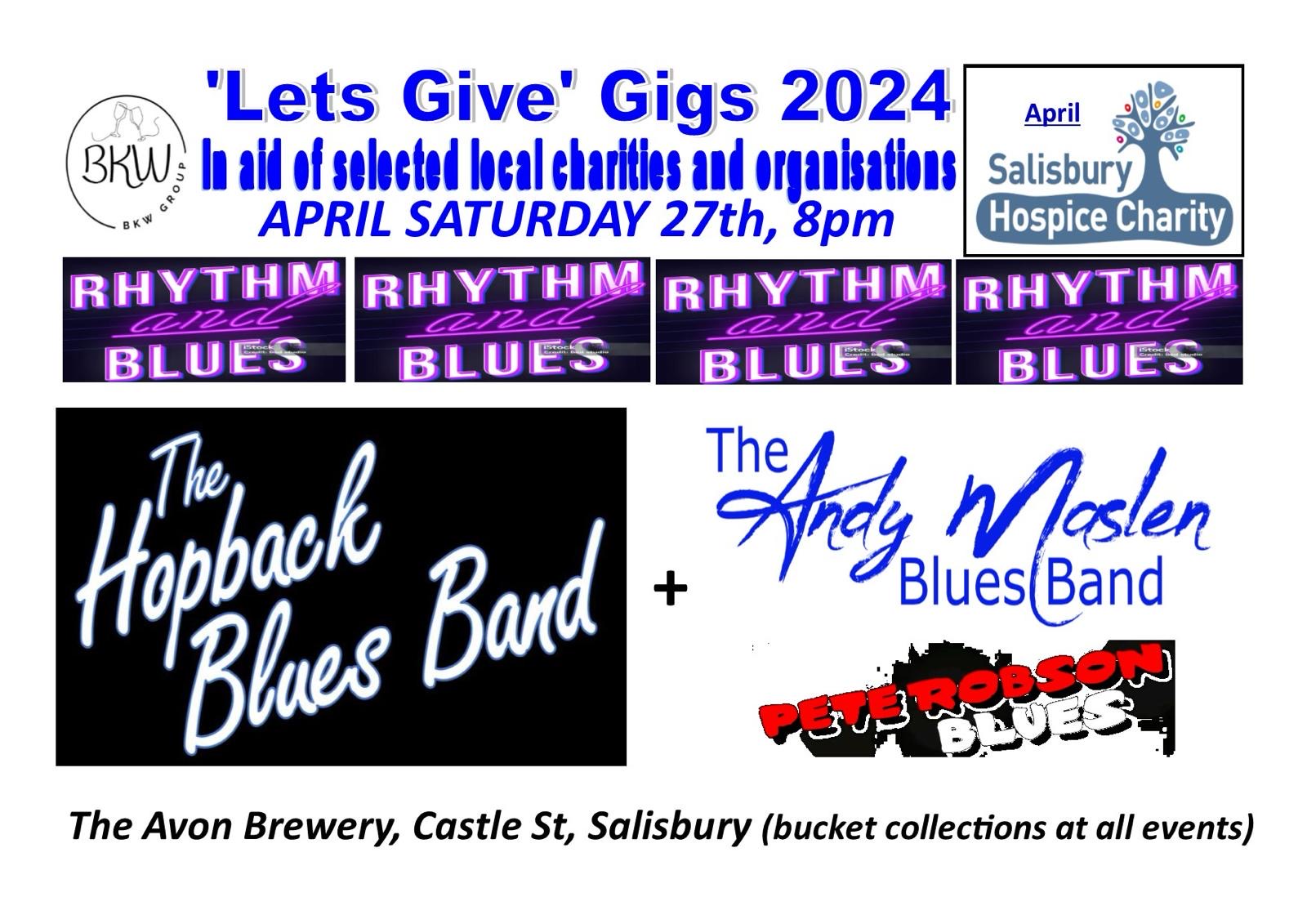 Salisbury Live Event in aid of Salisbury Hospice Charity: The Hopback Blues Band + The Andy Maslen Blues Band + Pete Robson Blues