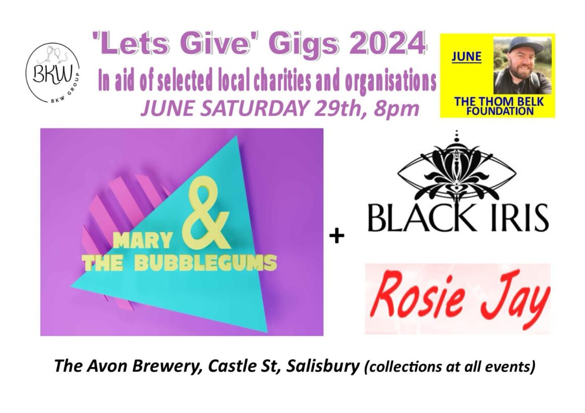 'Lets Give' Gigs 2024: Mary and the Bubblegums + Black Iris + Rosie Jay