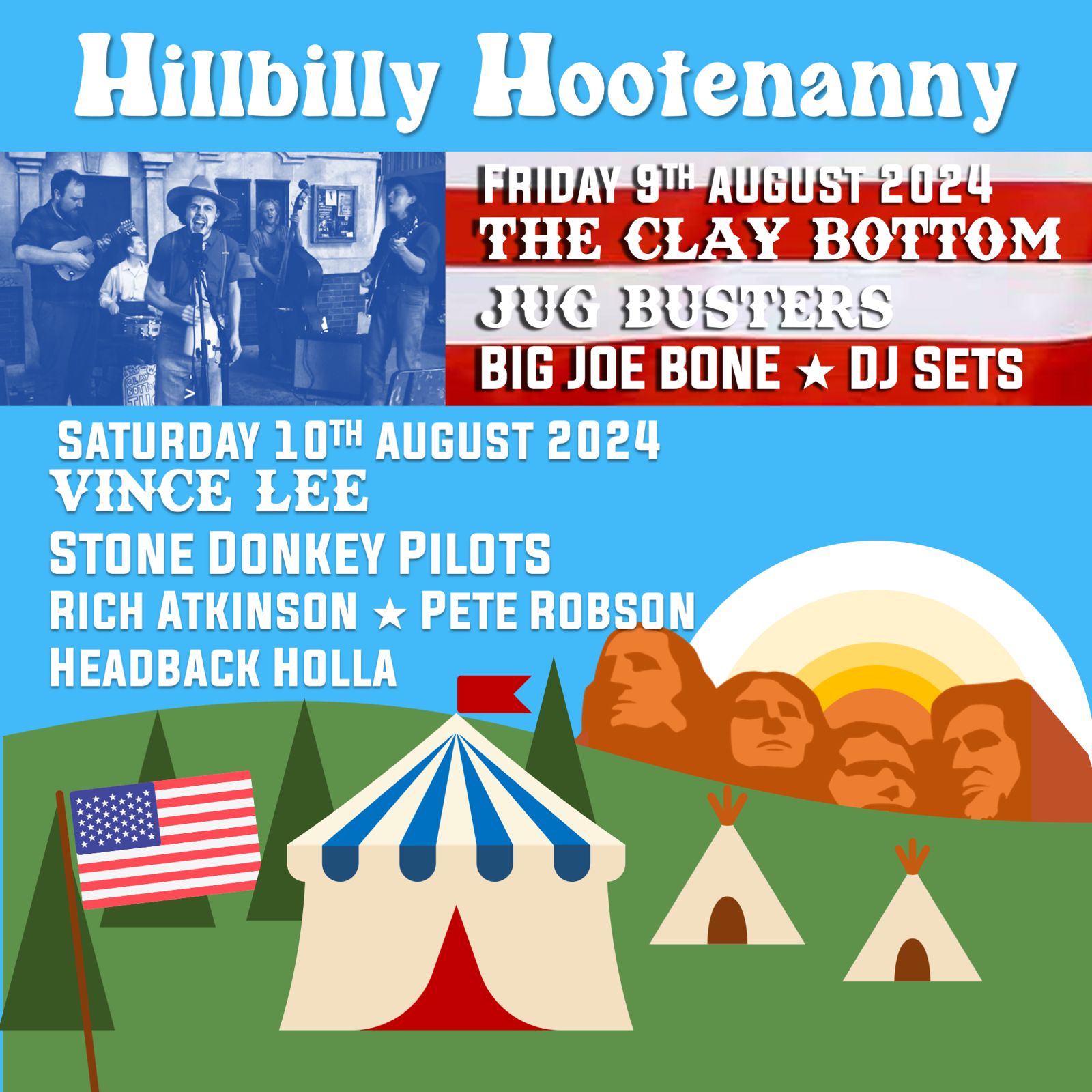 Hillbilly Hootenanny: Vince Lee + Stone Donkey Pilots + Rich Atkinson + Pete Robson + Headback Holla