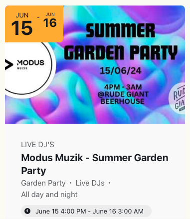 Modus Muzik - Summer Garden Party