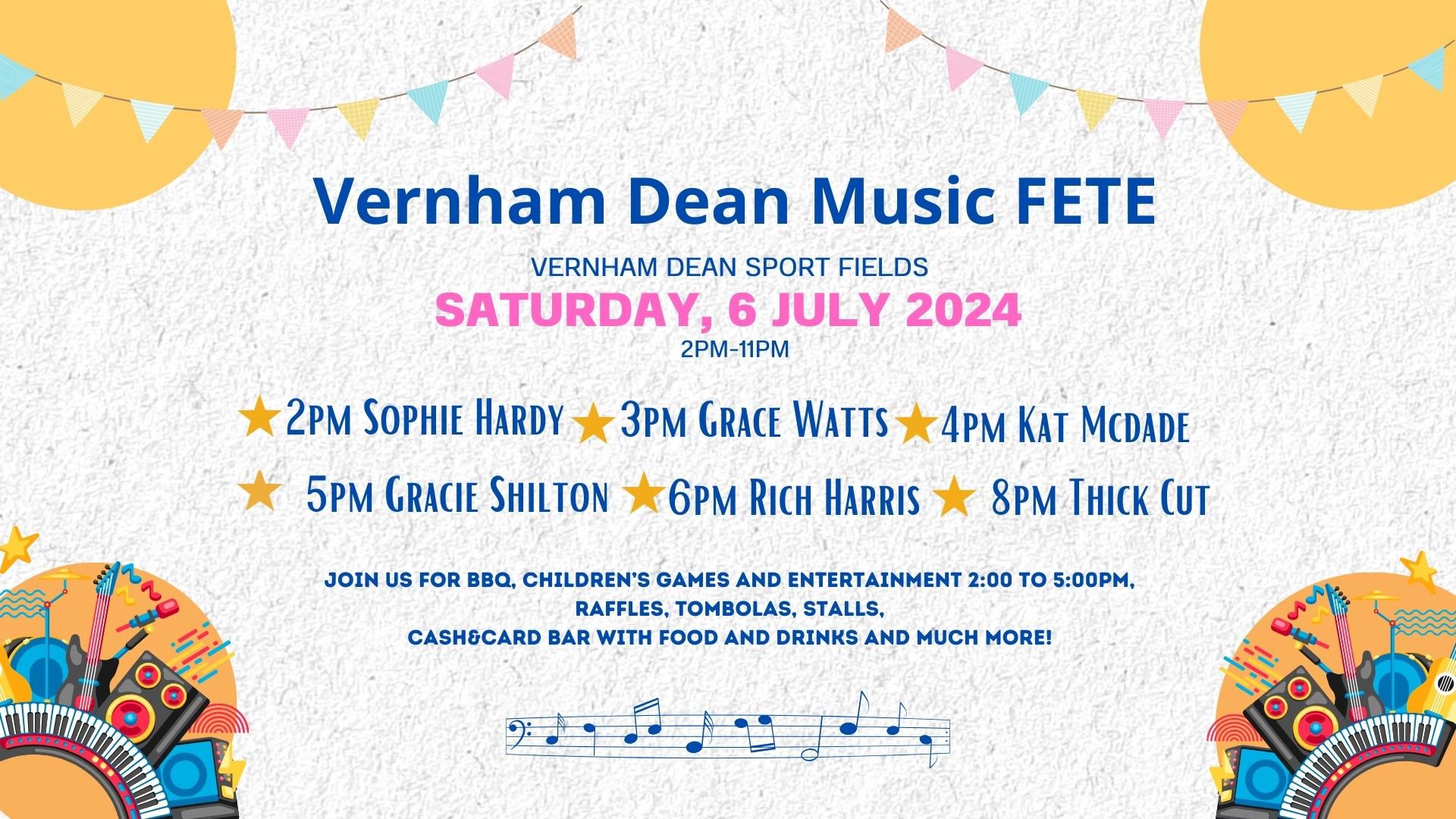 Vernham Dean Music Fete: Sophie Hardy + Grace Watts + Kat McDade + Gracie Shilton + Rich Harris + Thick Cut