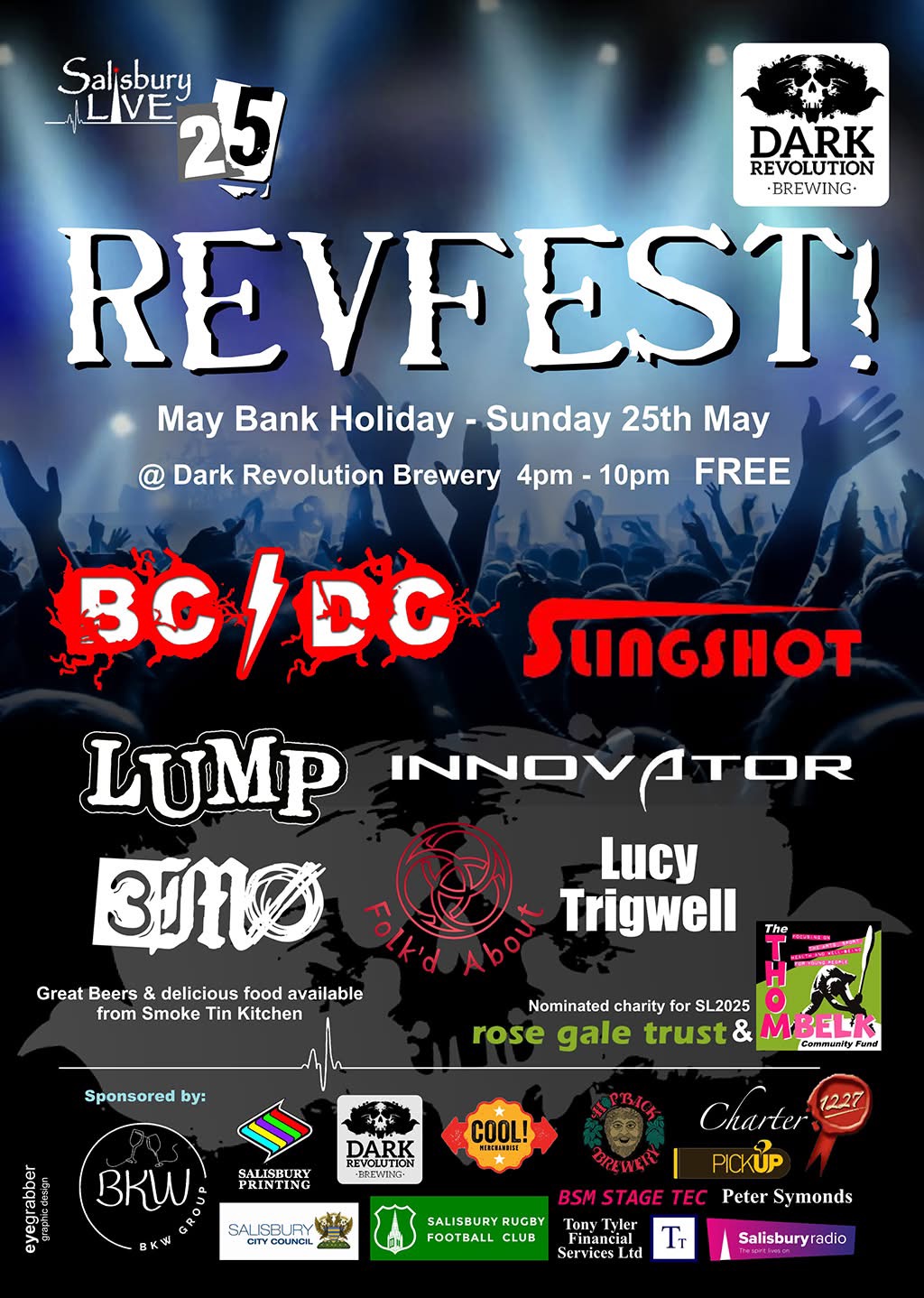 Salisbury Live 25 REVFEST! - BC/DC + Slingshot + LUMP + Innovator + 3MO + Folk'd About + Lucy Trigwell