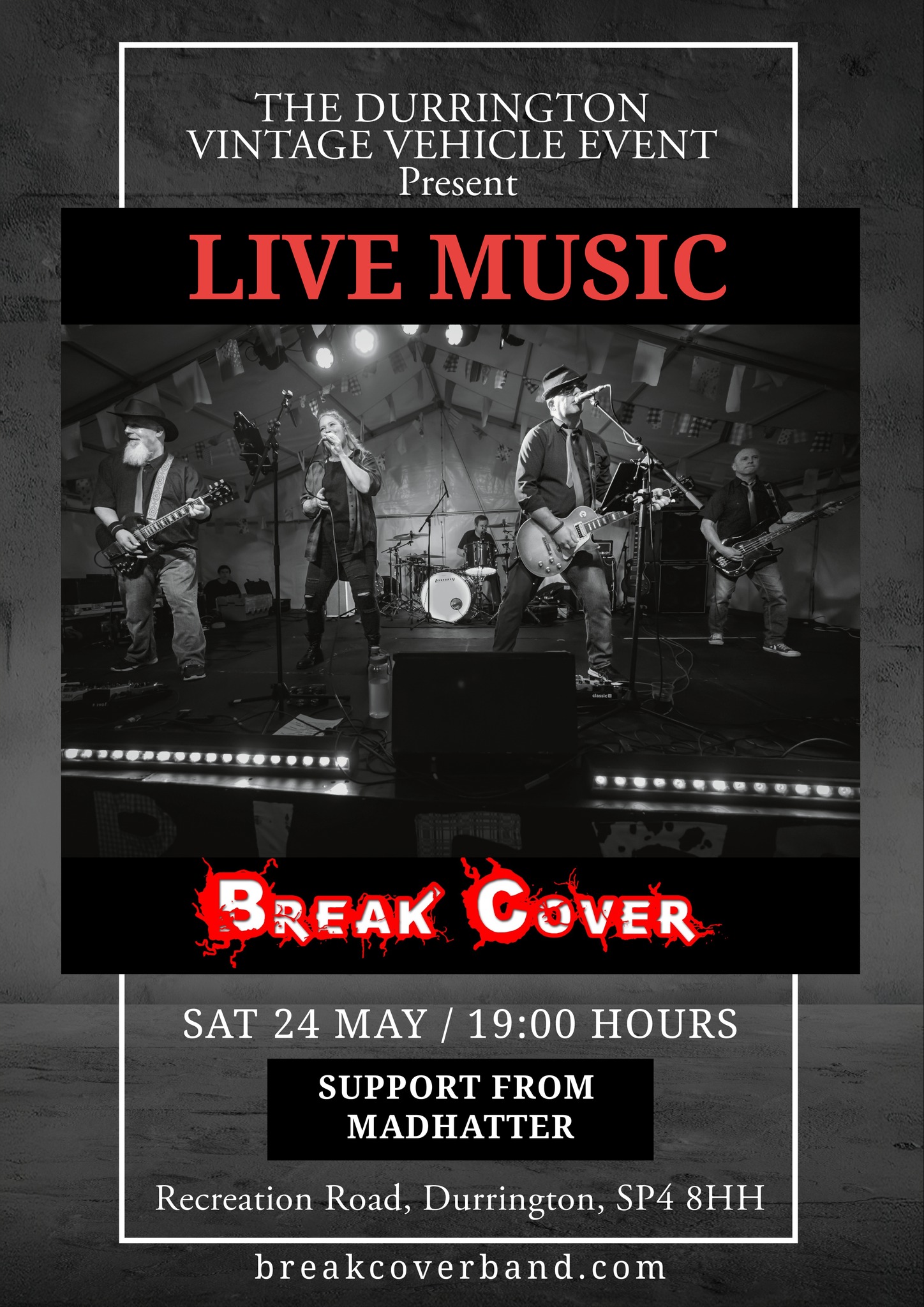Durrington Vintage Vehicle Event with live music from BREAK COVER and Madhatter