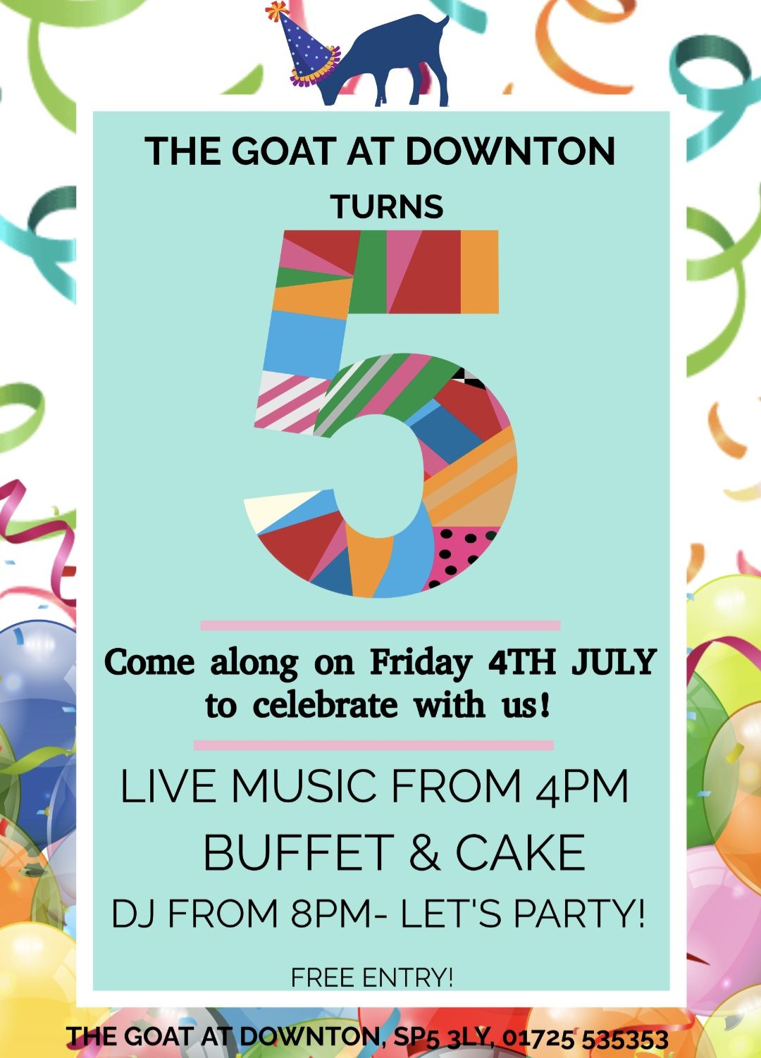 The Goat at Downton turns 5! Elysha & Jono Acoustic Duo + Harry Budd