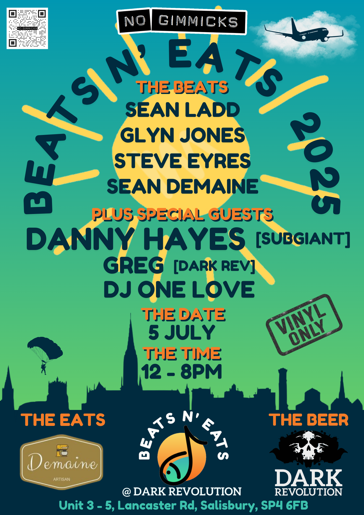 Beats N' Eats 2025: Sean Ladd + Glyn Jones + Steve Eyres + Sean Demaine + special guests Danny Hayes (SubGiant), DJ One Love and Dark Revs very own Greg