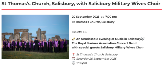 Concert with the Royal Marines and Salisbury Military Wives Choir