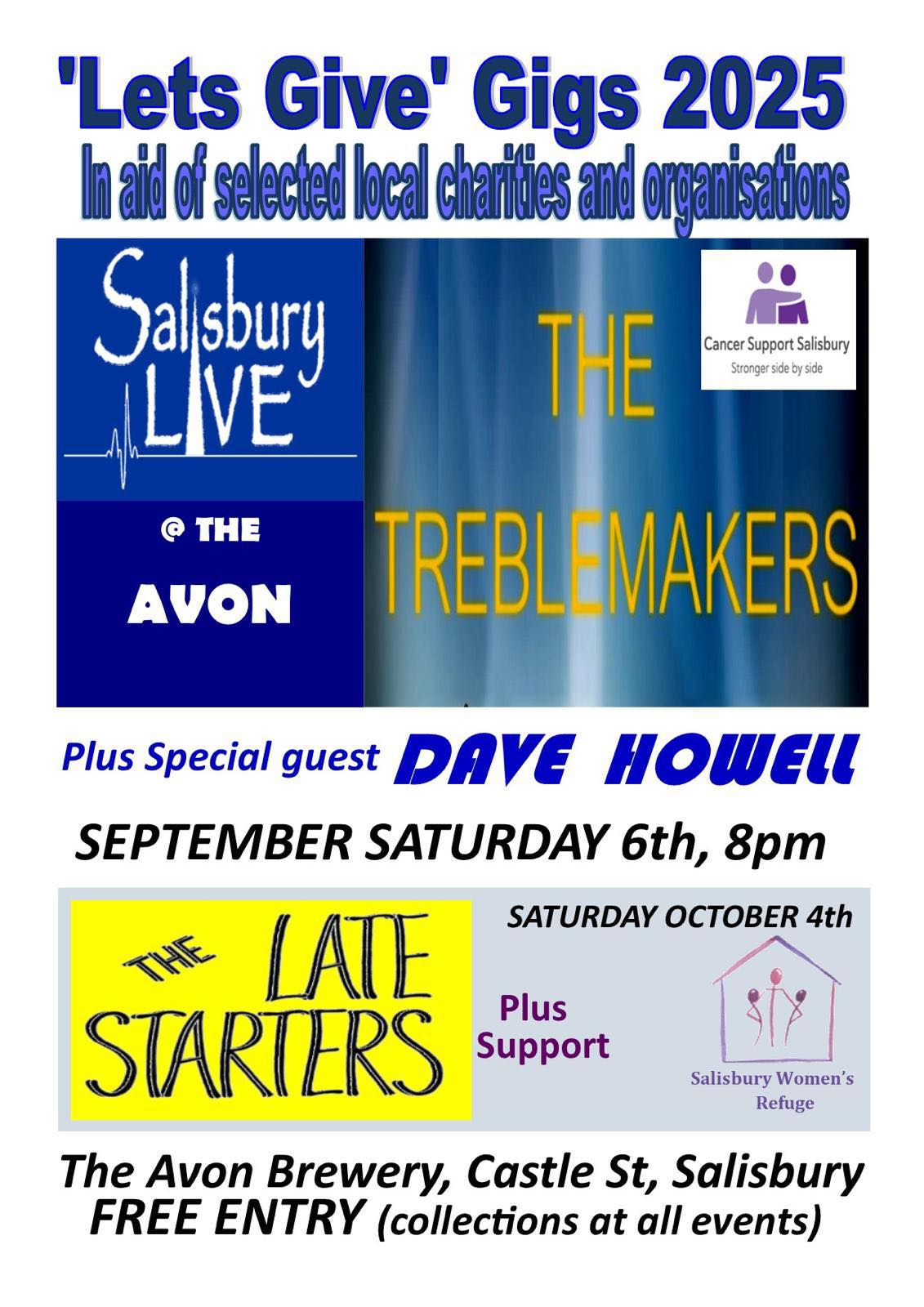 Salisbury Live 2025 'Lets Give' Gigs - The Late Starters Salisbury Live 2025 'Lets Give' Gigs - The Late Starters