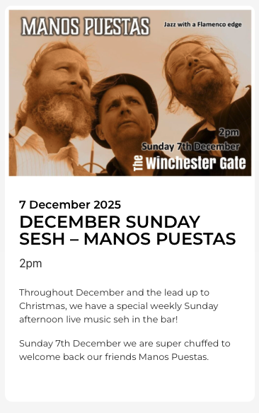 DECEMBER SUNDAY SESH – MANOS PUESTAS