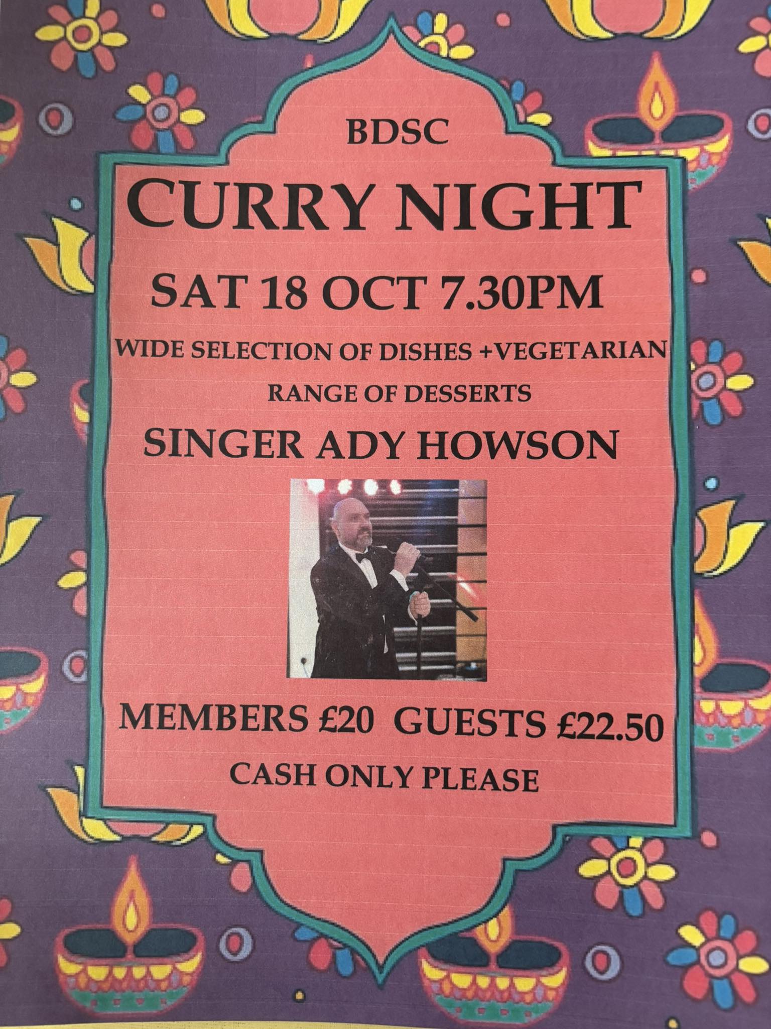 Curry night with singer Ady Howson