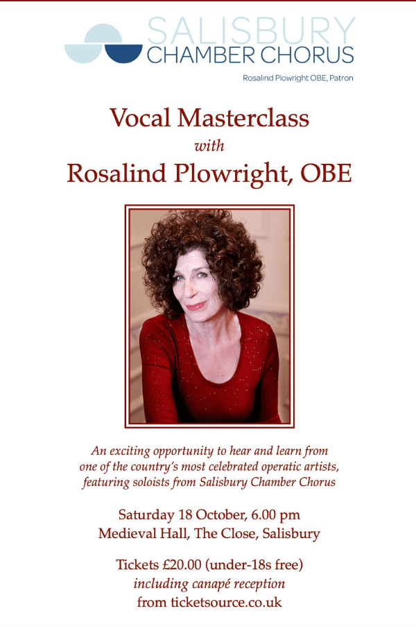 Salisbury Chamber Chorus presents A Masterclass with Rosalind Plowright