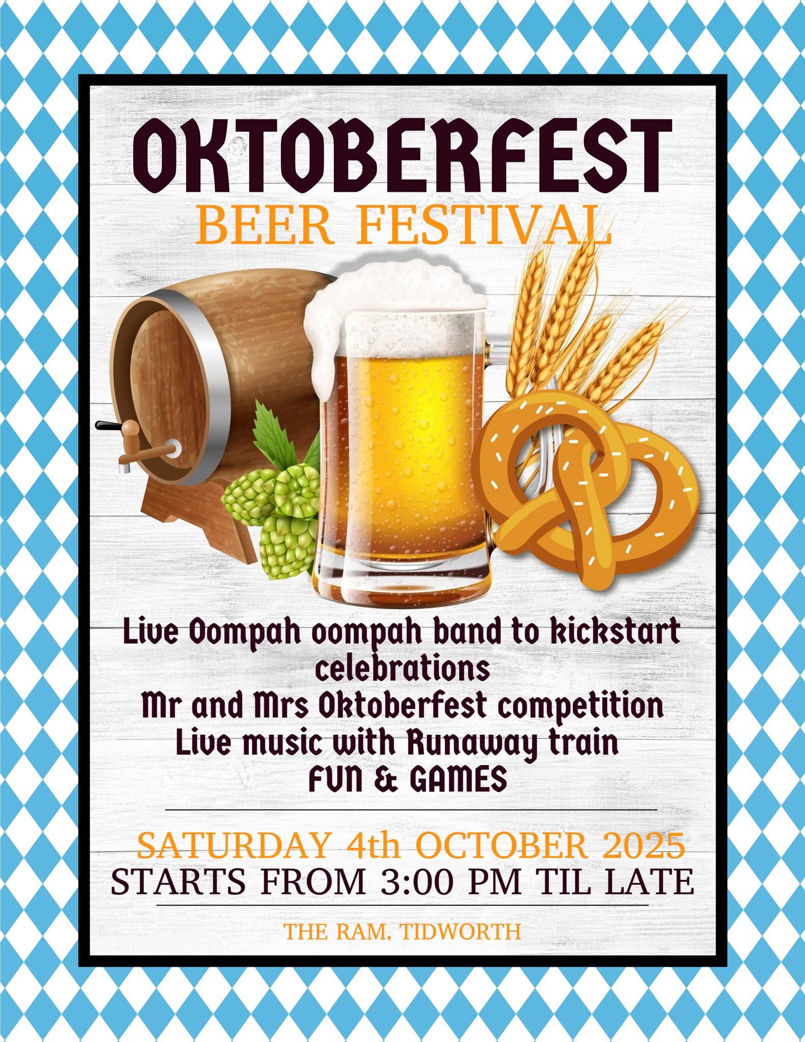 Oktoberfest: Oompah band + Runaway Train Oktoberfest: Oompah band + Runaway Train